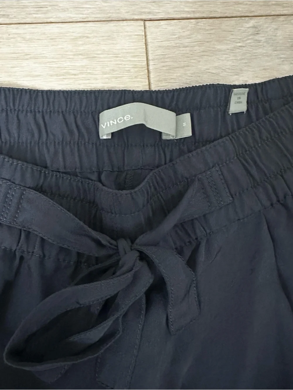 Theory Navy Wide-Leg Drawstring Trousers
